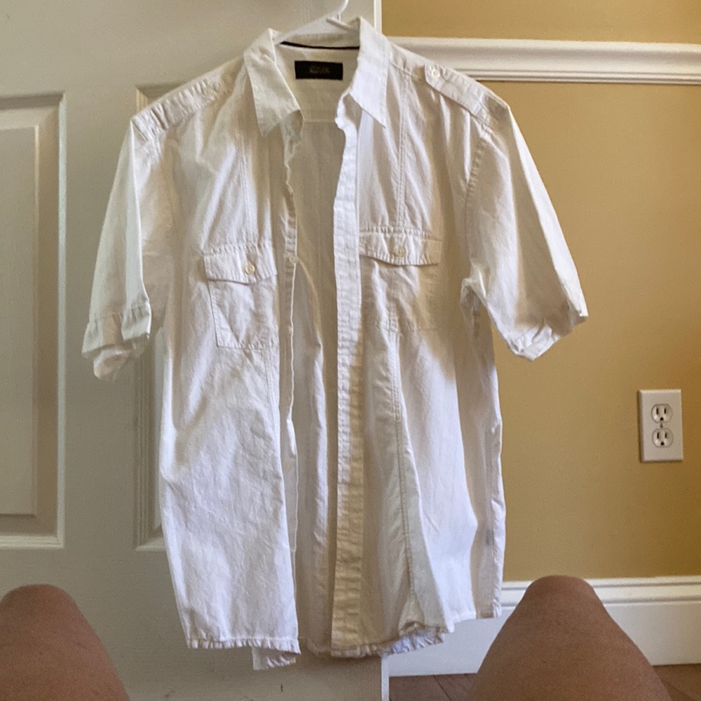 Men’s white button up casual shirt by Tasso Elba never worn
